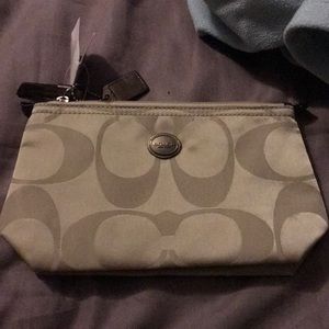 Khaki Coach makeup bag